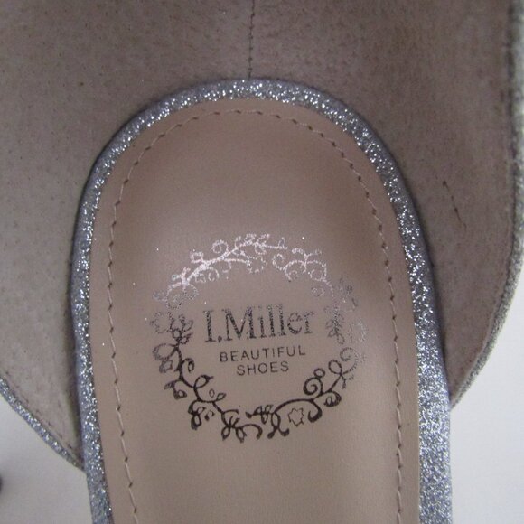 I. Miller Women's Heels 9.5 Silver Glittery Coquette Girl Feminine Party Evening - Picture 7 of 9